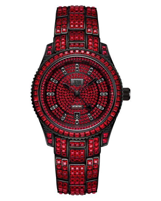 JBW Reserve Jet Setter Diamond & Crystal Bracelet Watch in Red for Men |  Lyst