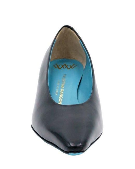 Valentina Rangoni Blue Vera Block Heel Pump