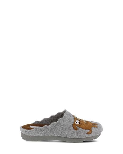 Flexus by Spring Step Gray Petlove Scuff Slippers