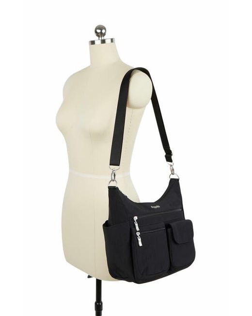Baggallini Black Modern Everywhere Hobo Crossbody Bag With Wristlet