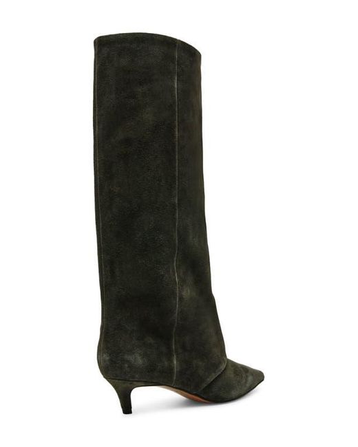 Steve Madden Black Luca Kitten Heel Knee High Boot