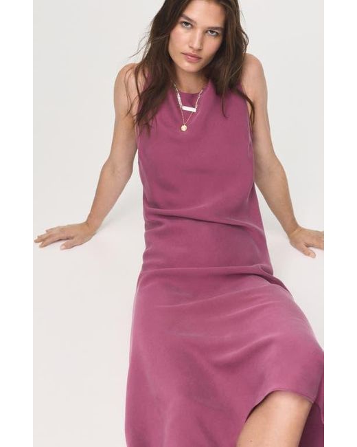 Mango Purple Sleeveless Midi Dress