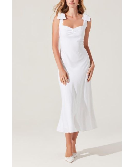 Astr White Kateleya Bow Strap Dress