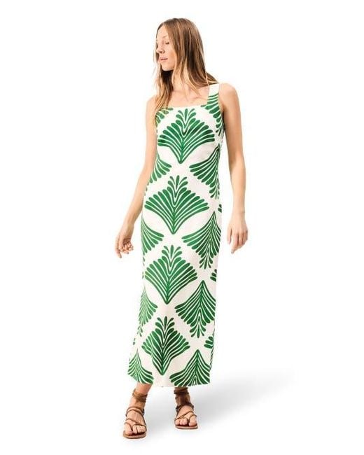 Ro&zo Green Square Neck Midi Dress