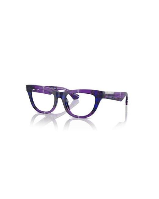 Burberry Blue 52Mm Rectangle Optical Glasses