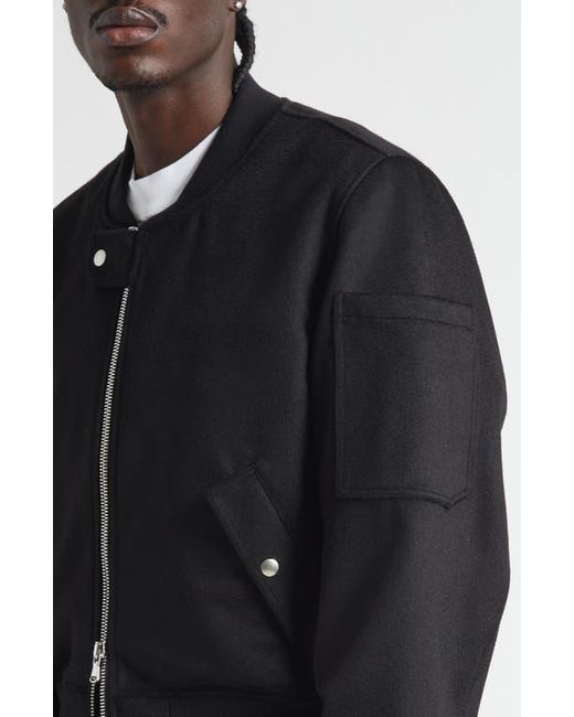 JKEEFER Black Breakdown Camel Hair Bomber Jacket for men