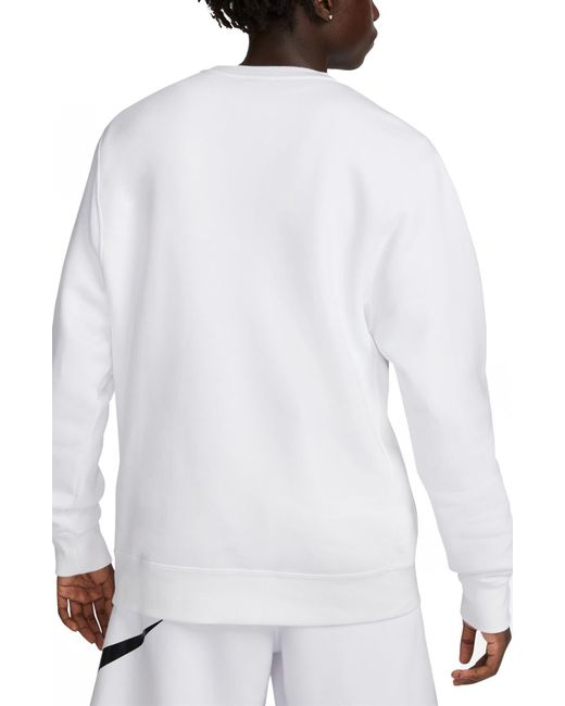 Nike White Fleece Graphic Pullover Sweatshirt for men