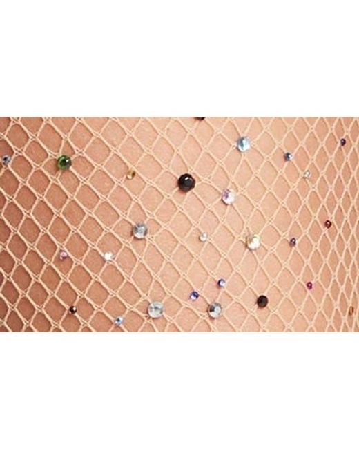 High Heel Jungle Natural Glitter Fishnet Tights