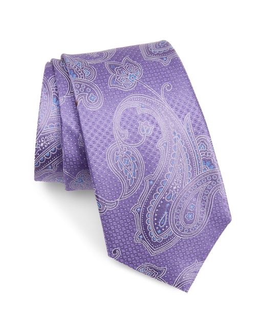 Nordstrom Purple Gilligan Paisley Silk Tie for men