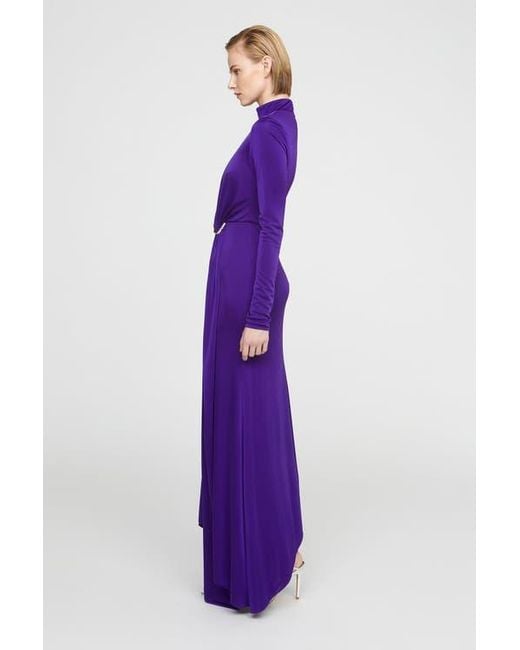 halter neck silk dress long Antonia Satin Cowl Halter Neck Rouched Floor Length Dress main image 1