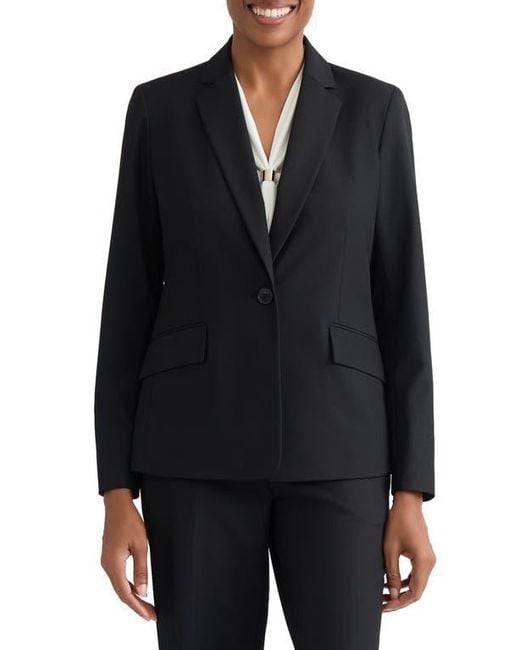 Kasper Black Washable One-Button Jacket