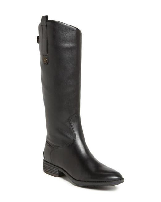 Sam Edelman Black Penny Wide Calf Leather Boots