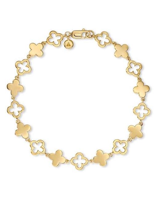 DEVATA Metallic Clover Chain Bracelet