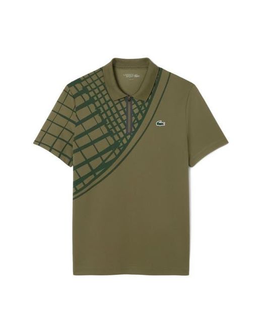 Lacoste Green Half Zip Polo for men