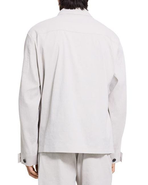 Theory White Mod Linen Blend Field Jacket for men