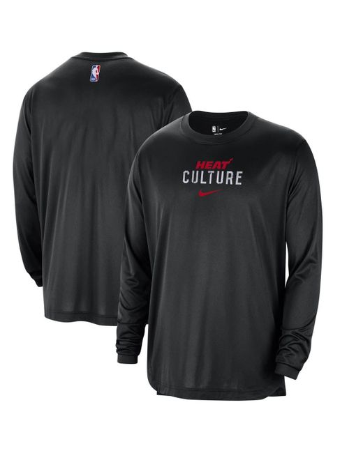 Nike Black Miami Heat 2023/24 City Edition Authentic Pregame Performance Long Sleeve Shooting T-shirt At Nordstrom for men