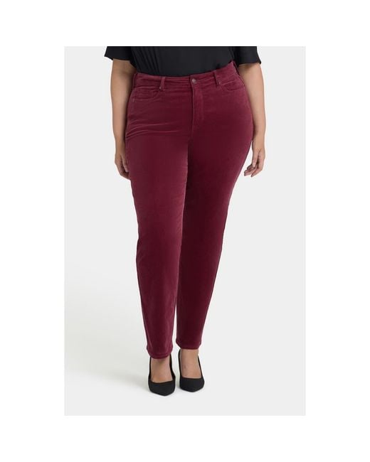 NYDJ Women's Red Marilyn Straight Leg Jeans