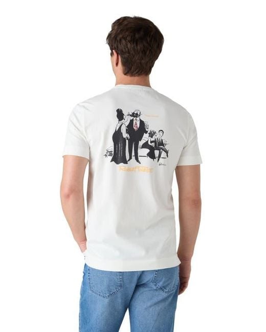 Robert Talbott White Stretch Jersey Graphic Dean Tee for men
