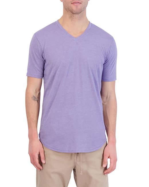 Goodlife Purple Tri-blend Scallop V-neck T-shirt for men