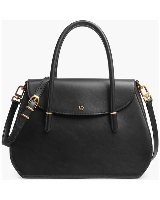 Donna Karan Black Bellerose Flap Satchel