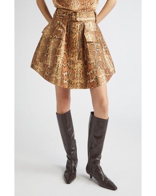 Zimmermann Natural Hypnotic Belted Silk & Cotton Utility Miniskirt