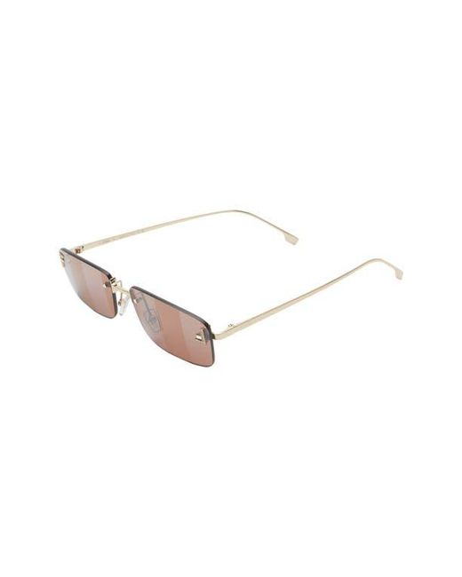 Fendi Brown First Rimless Rectangular Sunglasses