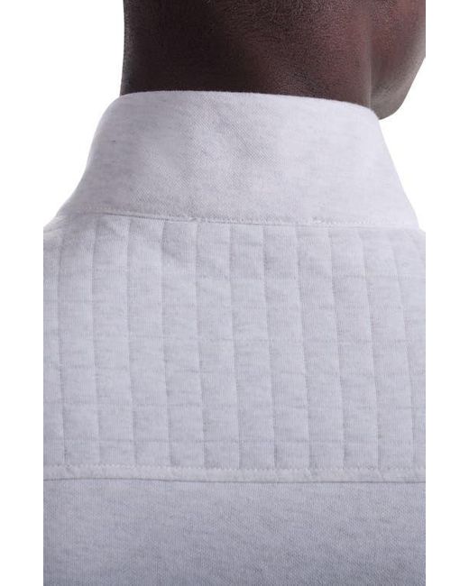 Bugatchi Gray Waffle Quarter Zip Cotton Blend Pullover for men