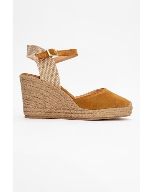 Forever & Always Shoes Metallic Sinta Suede Leather Platform Espadrille