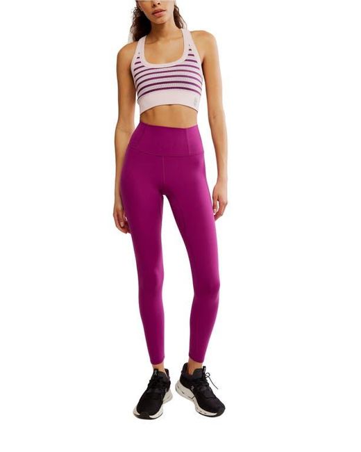 Free People Pink Fp Movement Stripe Go To Sports Bra
