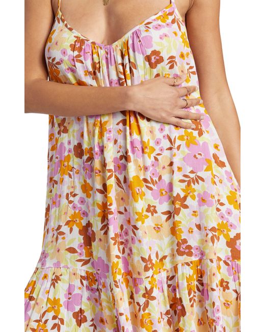 Billabong Orange Beach Vibes Floral Cover-up Dress