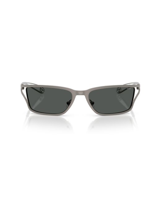 DIESEL Gray Dl1015 58Mm Rectangular Sunglasses