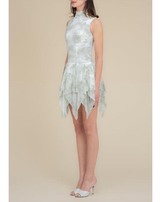 Contessa Mills Blue Bella Printed Piquet Tulle Dress