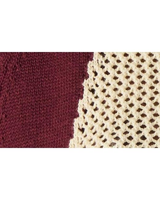 Steve Madden Blue Axon Open Stitch Polo Sweater