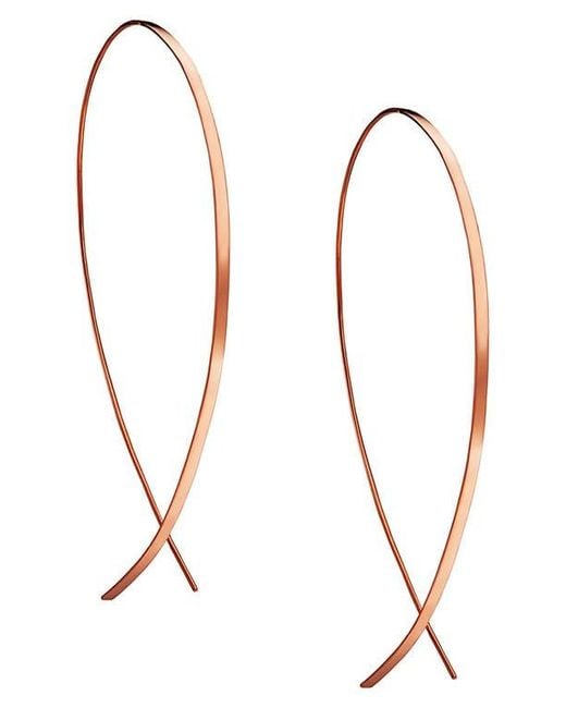 Lana Jewelry Metallic 14K Flat Upside Down Hoop Earrings