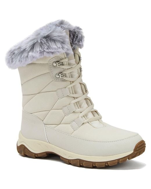 Lands' End White Wide Width Expedition Trail Waterproof Lace Up Snow Boots