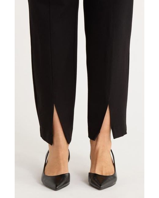 Anne Klein Black Slit Cuff Pull-On Pants