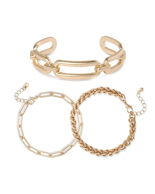 BCBGMAXAZRIA Metallic Chain Cuff Bracelet
