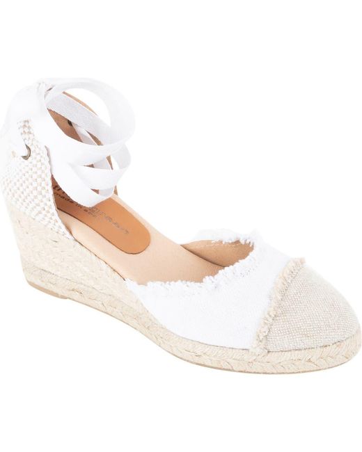 Patricia Green White Elle Cap Toe Ankle Tie Espadrille