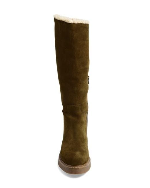 Jeffrey Campbell Brown Zabini Faux Shearling Lined Knee High Boot