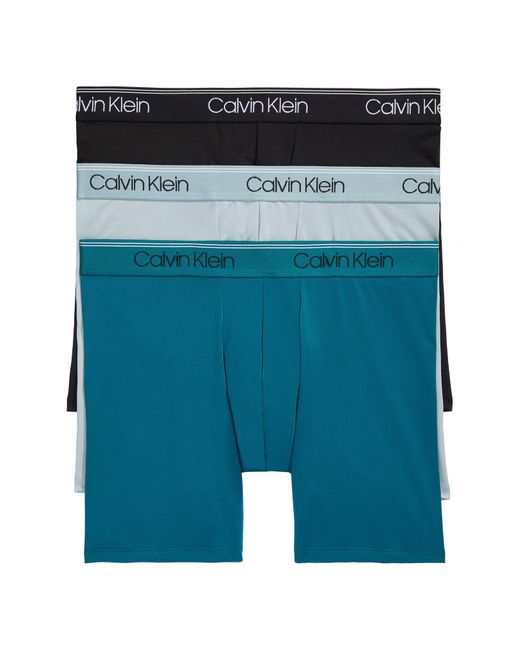 Calvin Klein Blue 3-pack Low Rise Microfiber Stretch Boxer Briefs for men