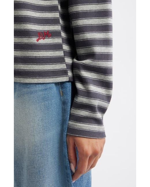 Damson Madder Gray Stripe Long Sleeve T-Shirt