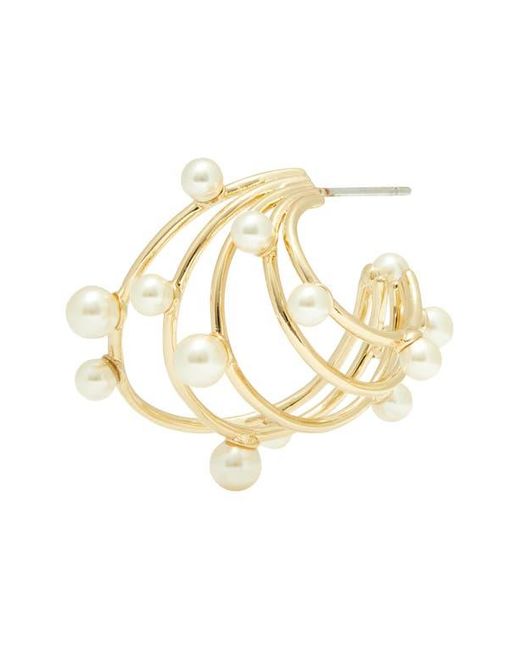 Tory Burch Metallic Pearl Multihoop Earrings