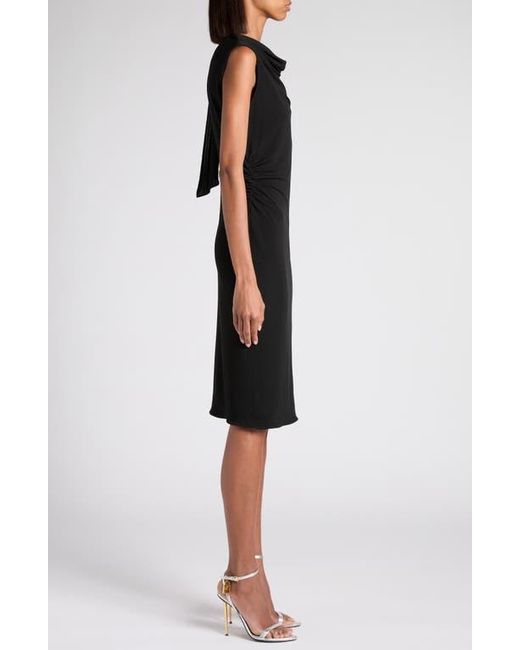 Tom Ford Cutout Shoulder Crepe Jersey Cocktail Dress in Black