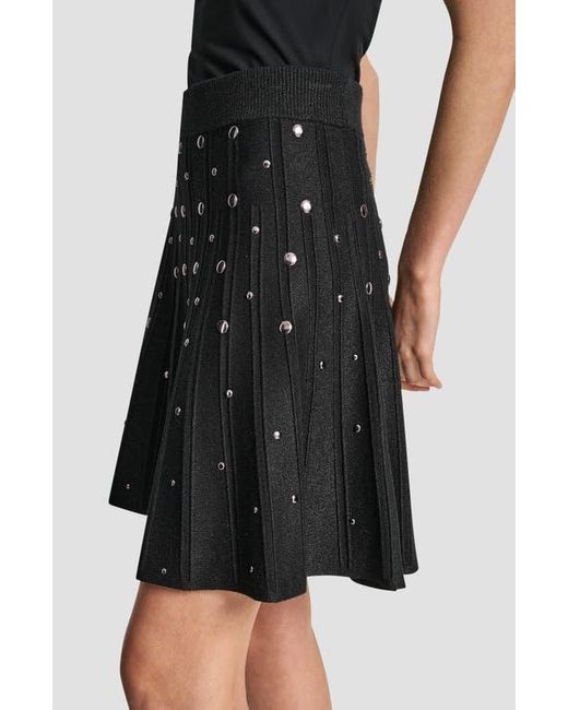 DKNY Black Studded Metallic Miniskirt