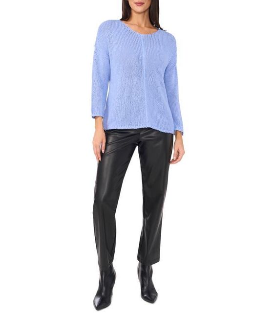 Vince Camuto Blue Seam Open Stitch Sweater