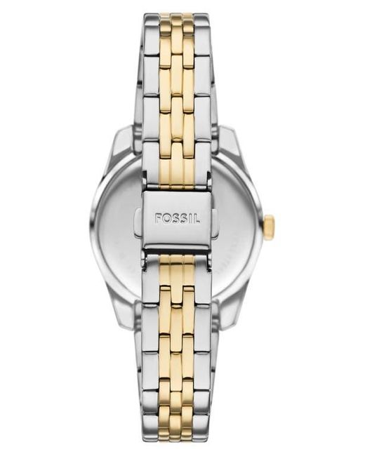 Fossil Brown Scarlette Two-Tone Bracelet Watch, 32Mm
