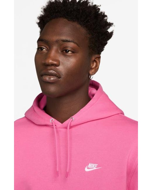 Nike Pink Club Fleece Pullover Hoodie for men
