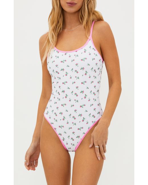 Beach Riot White Naomi Floral One-piece Swimsuit