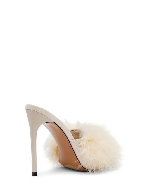 Steve Madden Natural Ashbey Faux Feather Sandal