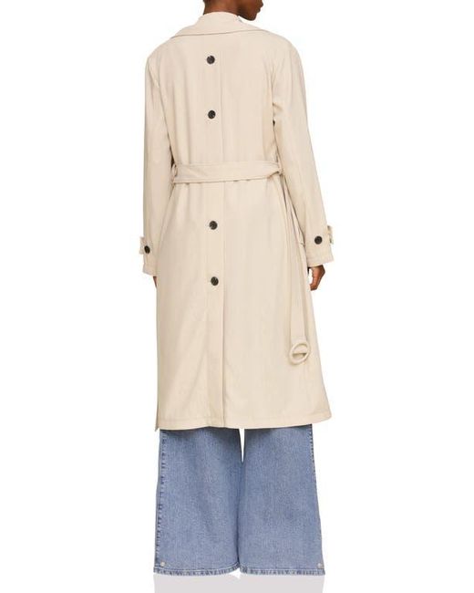 Avec Les Filles Blue Relaxed Fit Button Back Trench Coat